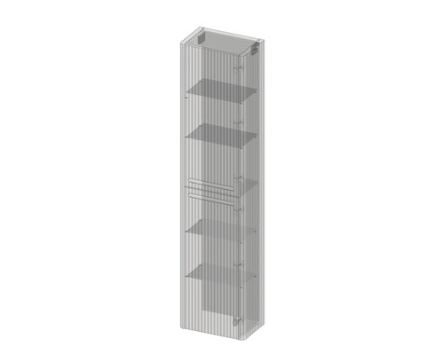 Hochschrank mit Regalböden und Handtuchhalter