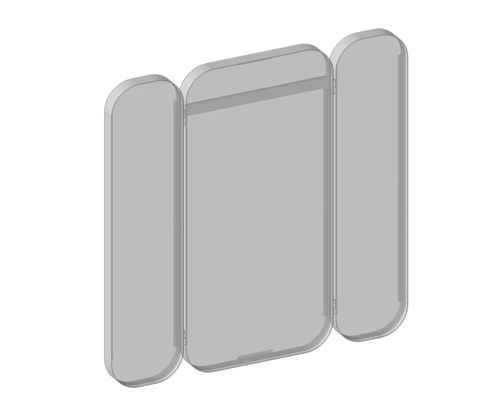 Duschabtrennung mit drei Elementen