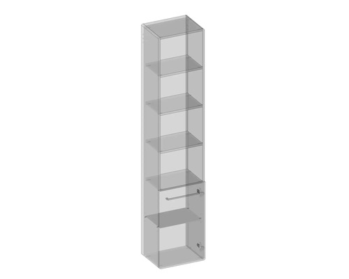 Hochschrank mit sechs Ablageflächen und einer Tür mit Griff