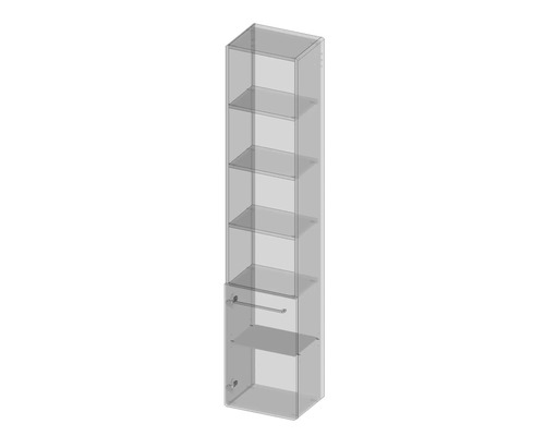 Armoire de salle de bain étroite avec étagères et porte-serviettes