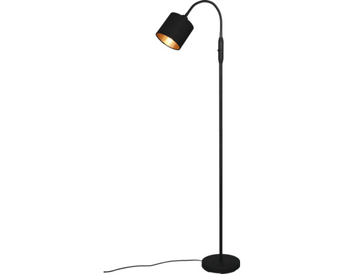 Stehleuchte mit verstellbarem Lampenkopf und rundem Fuss