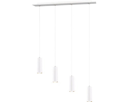 Lampe suspendue avec quatre luminaires cylindriques