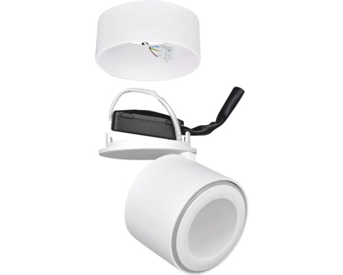 Aufbauleuchte mit Montageelement und Anschlusskabel