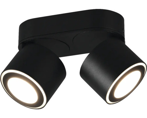 Plafonnier noir avec deux spots
