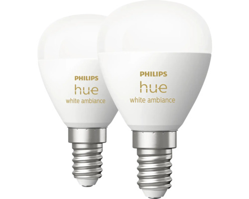 Deux lampes LED Philips Hue White Ambiance E14