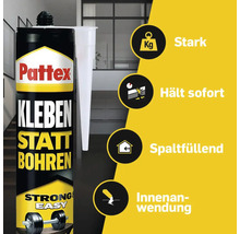 Pattex Kleben statt Bohren Montagekleber Kartusche mit Eigenschaften stark, hält sofort, spaltfüllend und Innenanwendung