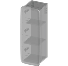 Hängeschrank mit 1 Tür Devo Oval links BxHxT 34x94x33 cm diamond grey/natural oak wood/black