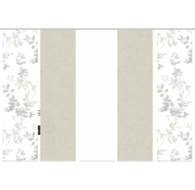Panneau japonais avec motif de feuilles et bandes de tissu