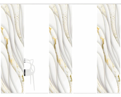 Panneaux décoratifs aspect marbre blanc et or
