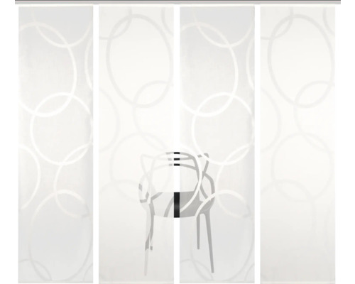 Panneaux japonais avec motif de cercles et chaise