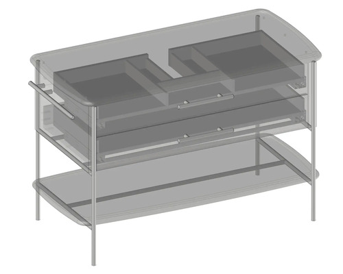 Meuble sous-vasque avec deux tiroirs et étagère