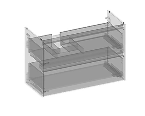 Meuble de salle de bains sous lavabo avec deux tiroirs