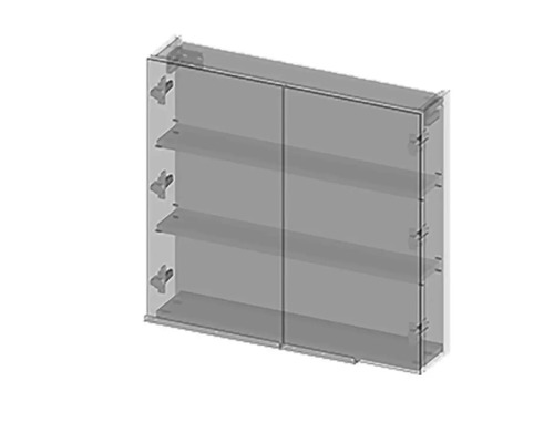 Wandschrank mit Glastüren und Regalböden für Badezimmer