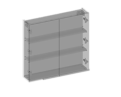 Armoire murale avec étagères et portes coulissantes
