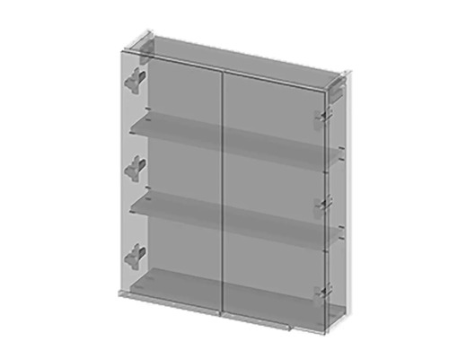Armoire de toilette avec étagères et deux portes