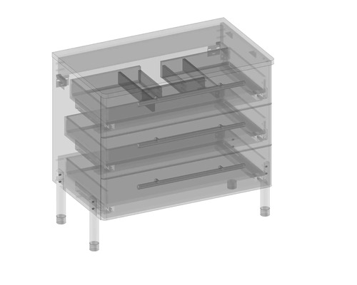 Waschbeckenunterschrank mit Schubladen und Füssen