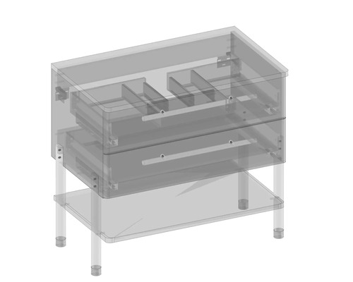 Meuble sous-vasque avec deux tiroirs et étagère