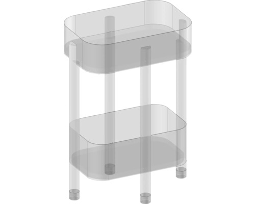 Zwei Ablagen aus Kunststoff mit Standbeinen