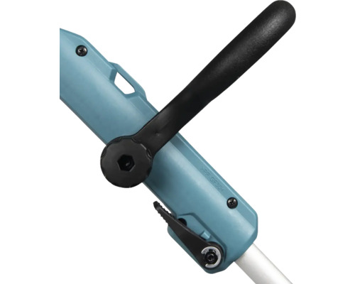 Vue détaillée d''un outil de jardin avec poignée et mécanisme de réglage