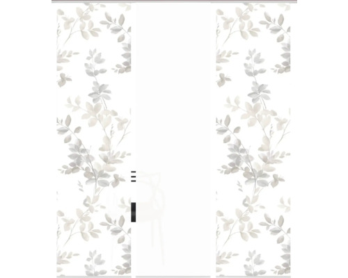 Portes coulissantes avec motif de feuilles pour l''espace de vie