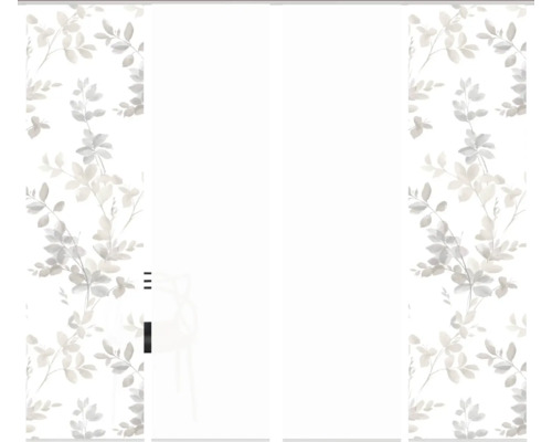 Porte coulissante avec motif de feuilles pour le salon