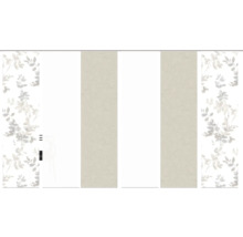 Porte coulissante avec motif de feuilles et rayures