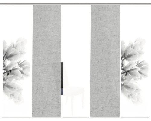 Schiebegardine mit Blumenmotiv für Fensterdekoration