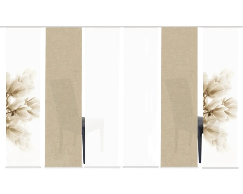 Panneau japonais avec motif floral et texture