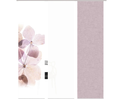 Panneau coulissant avec motif floral et aspect textile