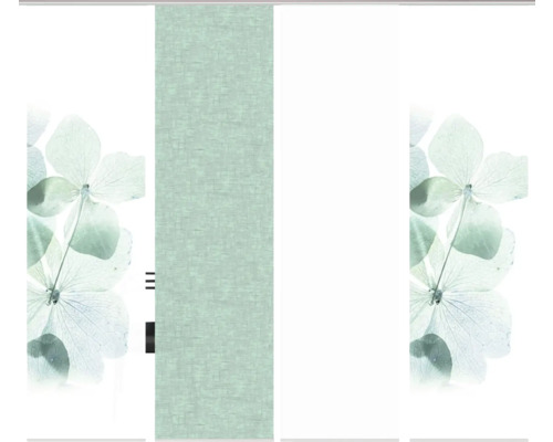 Porte coulissante avec motif floral et structure textile
