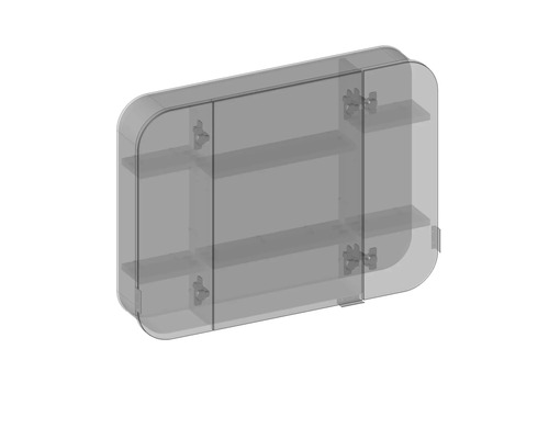 Armoire de toilette avec deux portes et deux étagères