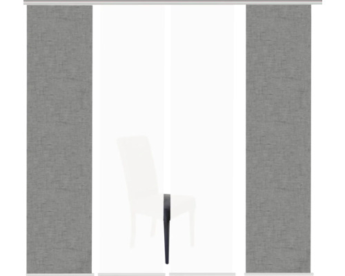 Schiebegardinen mit Leinwandstruktur im Wohnzimmer