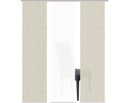 Schiebegardinen mit Stuhl im Hintergrund