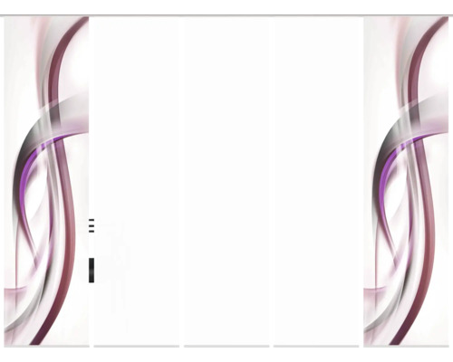 Blickdichte Schiebegardine mit abstraktem Wellenmuster