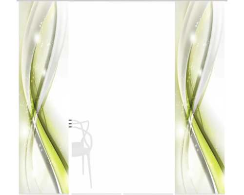 Dreiteilige Schiebetür mit abstraktem Muster