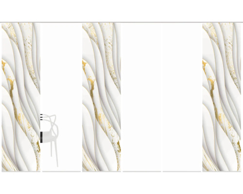 Panneaux avec structure en marbre et chaise