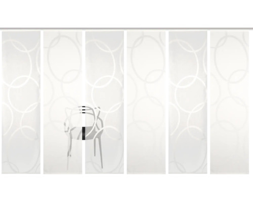 Panneau japonais avec motif à anneaux et chaise