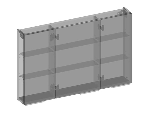 Armoire de toilette à trois parties avec étagères