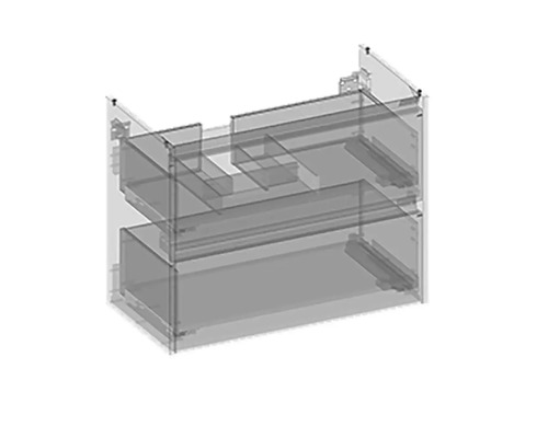 Meuble sous-lavabo avec deux tiroirs