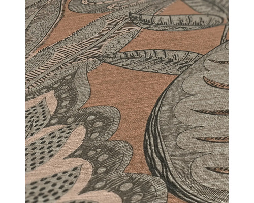 Vue détaillée d''un papier peint à motifs avec des motifs floraux pour la décoration murale