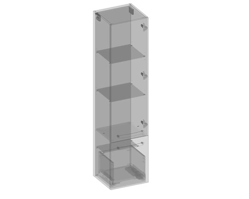 Hochschrank mit Regalböden und Schublade