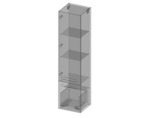 Hochschrank mit zwei Einlegeböden und Schublade für das Badezimmer
