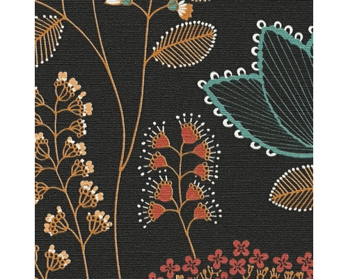 Papier peint avec motif végétal sur fond sombre