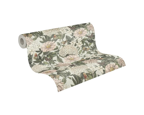 Rouleau de papier peint avec motif floral et papillons