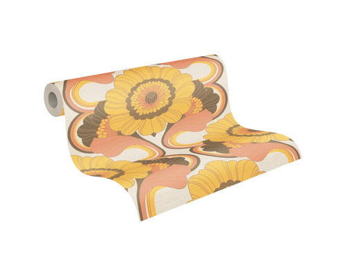 Rouleau de papier peint à motif floral rétro