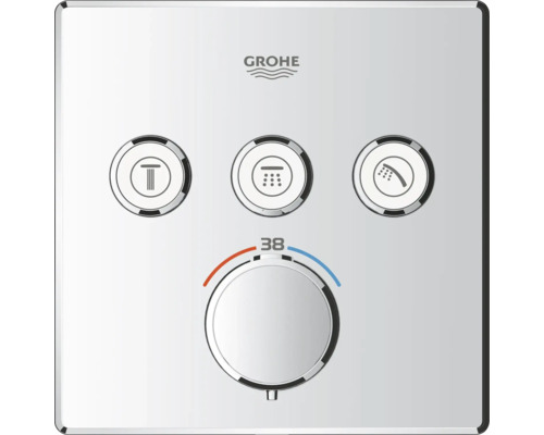 Logo Grohe Thermostat de douche avec éléments de commande pour le réglage de la température et du débit d''eau