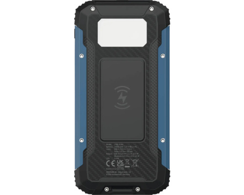 Rückseite eines robusten Mobiltelefons mit kabelloser Ladefunktion