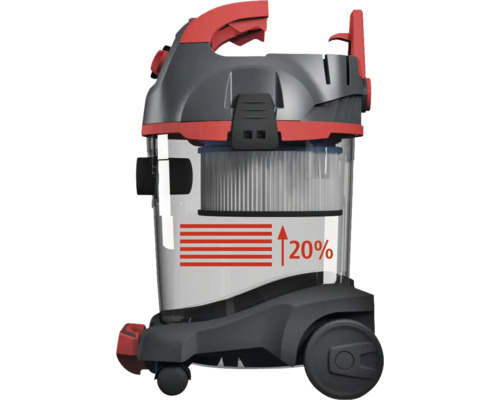 Aspirateur eau et poussière avec réservoir et roues