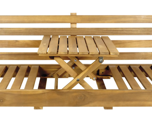 Banc de jardin en bois avec table pliante
