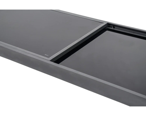 Vue détaillée d''un plateau de table avec insert coulissant intégré